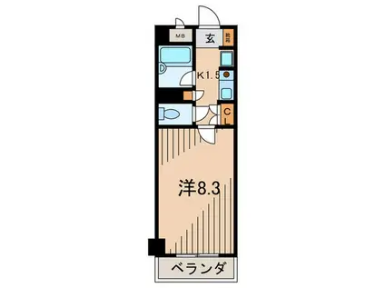 プレステージ岡本(1K/2階)の間取り写真