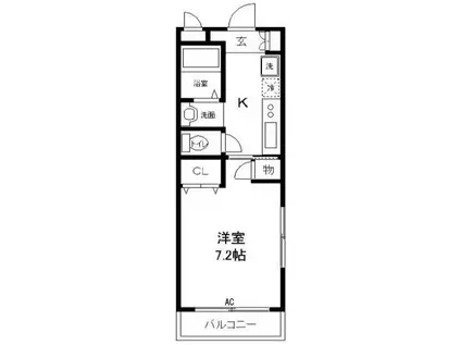 FLAT MS(1K/1階)の間取り写真