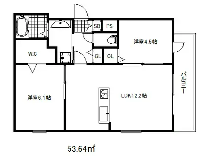 エヌティアールエステート中山手通(2LDK/2階)の間取り写真