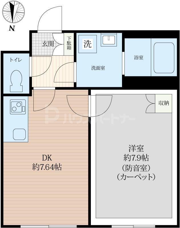 ラシクラス上板橋(1DK/4階)の間取り写真
