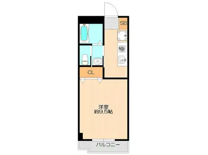 トミヨシロンハイツ(1K/2階)の間取り写真