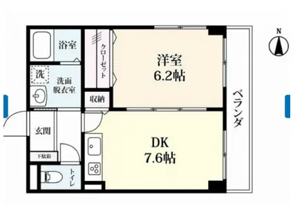 シンフォニィ駅前中央(1LDK/7階)の間取り写真