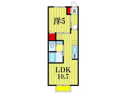 昌栄マンション参番館(1LDK/1階)の間取り写真