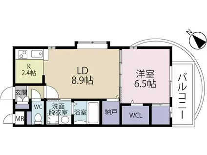 ラ・コルダ西小倉(1LDK/4階)の間取り写真