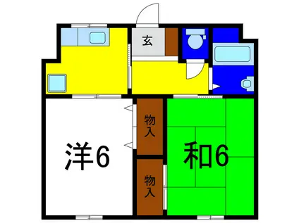 新浜マンション(2K/1階)の間取り写真