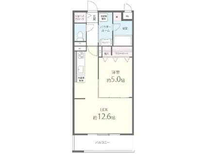 グランシャトー新在家(1LDK/1階)の間取り写真