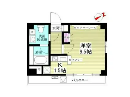 スペランツァ(1K/3階)の間取り写真