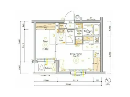 SYFORME MONZEN-NAKACHO(1DK/2階)の間取り写真