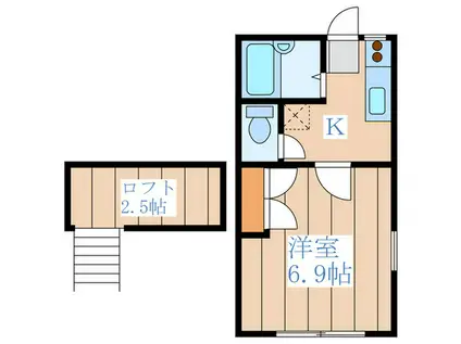 エルローズ(1K/2階)の間取り写真
