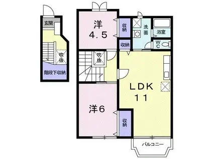 リバーサイド・ドリームIII(2LDK/2階)の間取り写真