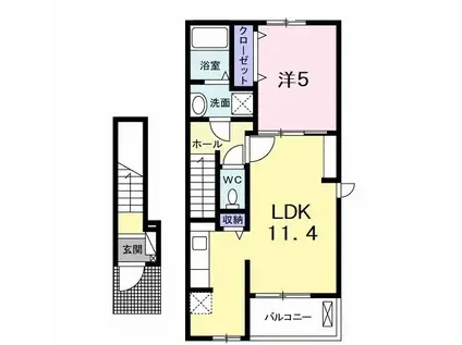 コーポ・マリ(1LDK/2階)の間取り写真