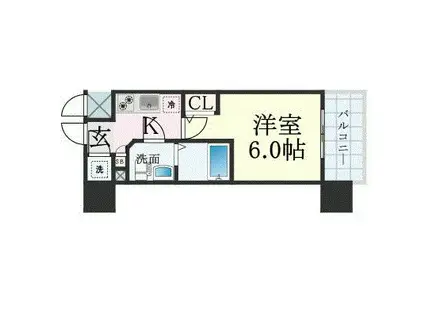 エスリード大阪NAGAHORI GATE(1K/8階)の間取り写真