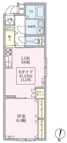 スカイルーチェ南浦和(1LDK/1階)の間取り写真