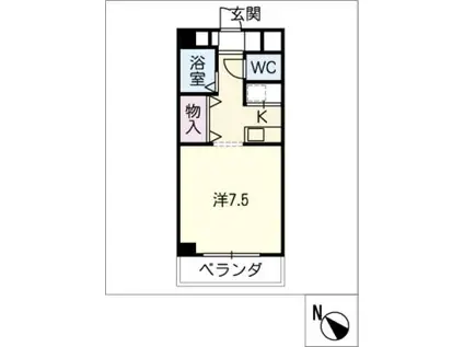 マルベリーヒル川名山(1K/2階)の間取り写真