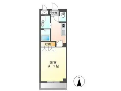 サンライズK(1K/1階)の間取り写真