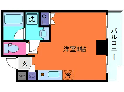 セルフィーユ六甲(ワンルーム/6階)の間取り写真