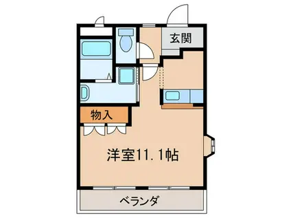 ウィングコート(ワンルーム/2階)の間取り写真