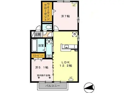 フォルモーント(2LDK/2階)の間取り写真