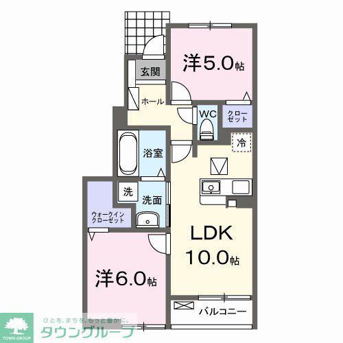ローラン コート(2LDK/1階)の間取り写真
