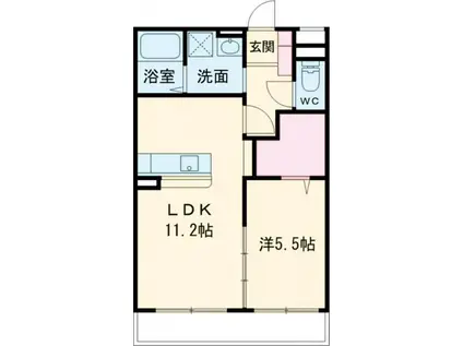 ブリュンヒルデ(1LDK/1階)の間取り写真