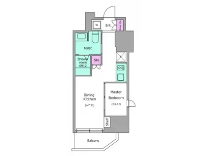 クロスレジデンス神田神保町 CROSS RESIDENCE(1DK/6階)の間取り写真