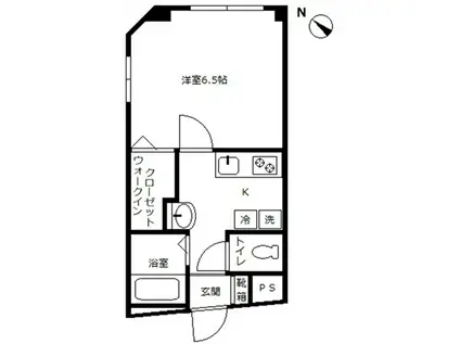 エコーグレイス(1K/2階)の間取り写真