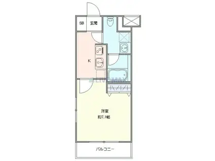 クレヴィスタ成増II(1K/2階)の間取り写真