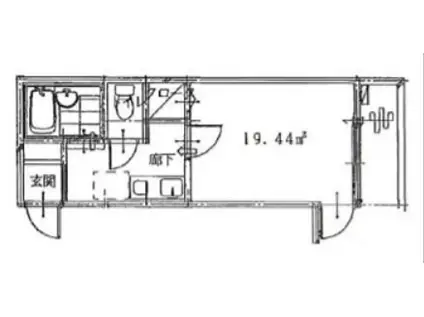 木乃池プラザ南馬込(1K/1階)の間取り写真