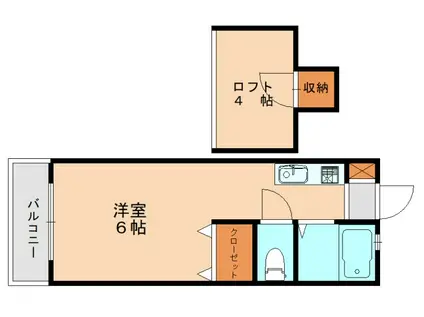 マイシャトーかしい(ワンルーム/1階)の間取り写真