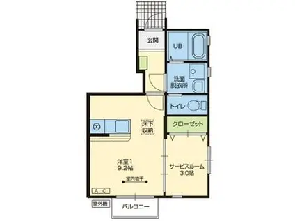 PRENDRE(1LDK/1階)の間取り写真