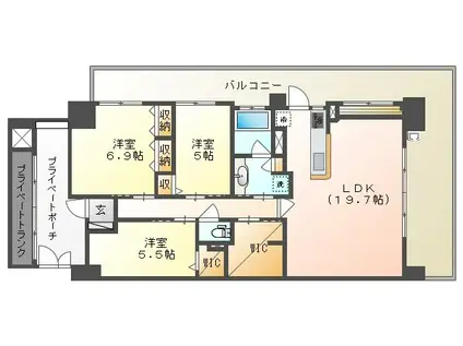 ヴェルディ・ザ・ガーデン芳泉ウエスト(3LDK/5階)の間取り写真