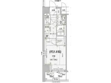 エスプレイス神戸プラージュ(1K/6階)の間取り写真
