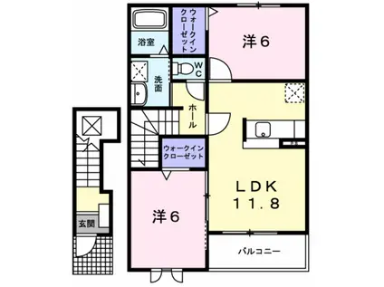 プライム(2LDK/2階)の間取り写真