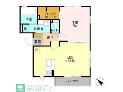 コンフォートI(1LDK/2階)の間取り写真