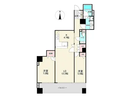 OAPレジデンスタワー東館(2LDK/4階)の間取り写真