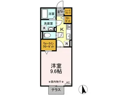 エスジーアール(1K/1階)の間取り写真