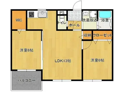 RIVER(2LDK/2階)の間取り写真