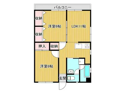 ガーデンハイツ・K(2LDK/1階)の間取り写真