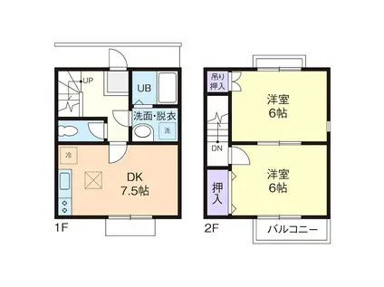 DUPLEX INOUE(2DK/1階)の間取り写真