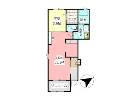 BIORLA M(1LDK/1階)の間取り写真