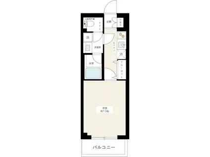 ARCOBALENO OSHIAGE イースト(1K/1階)の間取り写真