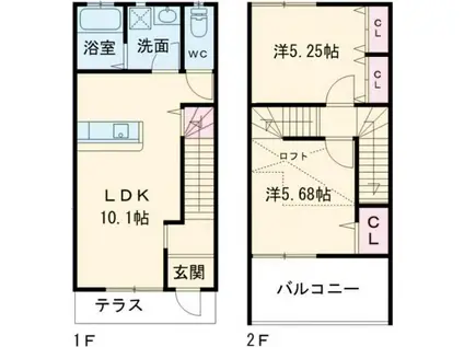 グランコート大住(2LDK/1階)の間取り写真