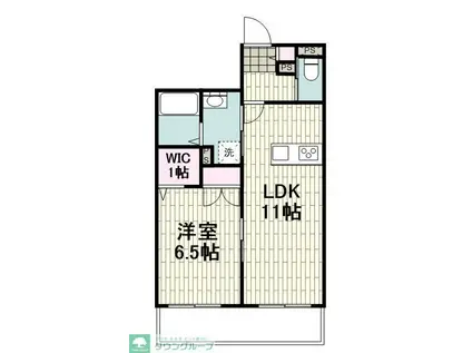 MAISON DE TRINITY S(1LDK/2階)の間取り写真