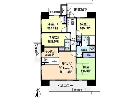 アスレ東原I番館(4LDK/2階)の間取り写真