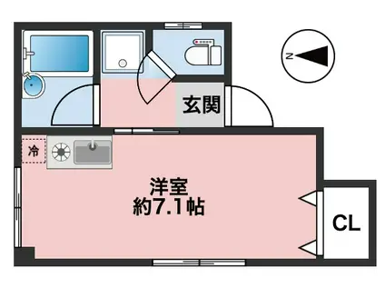 カーサビアンカ(ワンルーム/3階)の間取り写真