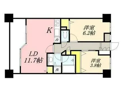 LANAI T GARDEN(2LDK/4階)の間取り写真