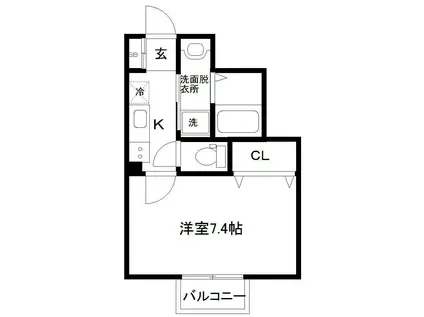 クラス清水沼(1K/1階)の間取り写真