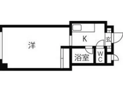 シティハイムジュネス(1K/3階)の間取り写真
