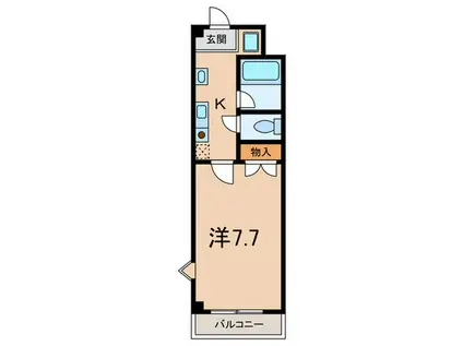 ルポエール岡本(1K/1階)の間取り写真