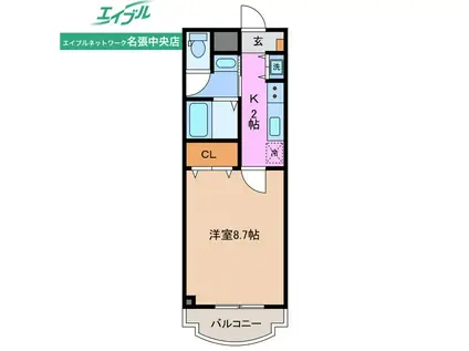 メルヴェーユ(1K/1階)の間取り写真